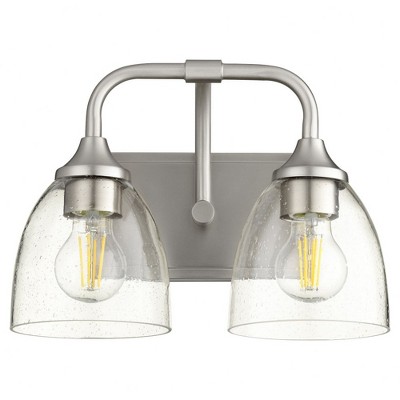 Quorum Lighting Enclave Glass Satin Nickel 2-Light Wall Sconce