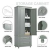 MAYEERTY Grey Tall Storage Cabinet 2 Drawers - 4 of 4