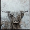 Framed Mountain Bull Canvas Wall Art – 20.5" Square Rustic Farmhouse Animal Print by Melrose - 2 of 3