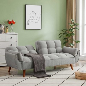 KTMBDW 75.4" Loveseat Sofa, Mid Century Modern Decor Love Seat Couches for Living Room, Bedroom, Solid and Easy to Install Love Seats Furniture - 1 of 4