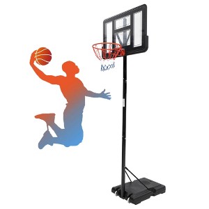 Height Adjustable Basketball Hoop, Portable Basketball Hoop for Driveway with Backboard - 1 of 4