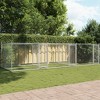 vidaXL Dog Cage Grey Galvanized Steel 19.7 x 6.6 x 4.9 ft Sturdy - 19.7' x 6.6' x 4.9' 3 doors - 3 of 4