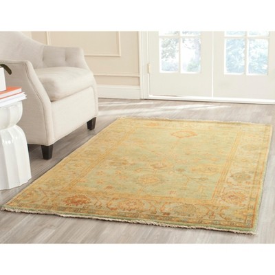 Elegant Oushak Hand-Knotted Wool Rug in Gray, 4' x 6'