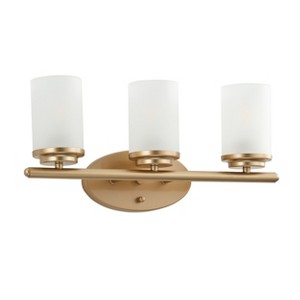 Dewdrop Industrial 3-Light Bathroom Vanity Light Matte Black Iron Finish with Frosted Glass Shades ETL Certified Wall Sconce - 1 of 4