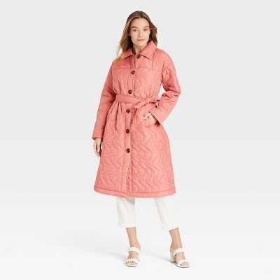 Women's Button-Front Overcoat - Who What Wear™ Pink