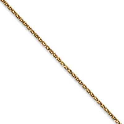 Black Bow Jewelry 1.5mm, 14k Yellow Gold, Solid Parisian Wheat Chain Necklace