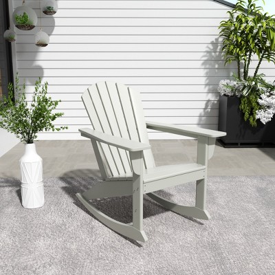 Sand Poly Lumber Adirondack Rocking Chair with Arms