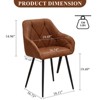 Hyleory Vintage Leather Dining Chairs Set of 2, Swivel Counter Stools for Kitchen Island, 360° Rotating Bar Height Chairs with Padded Seat - 2 of 4