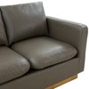 LeisureMod Nervo Mid-Century Modern Upholstered Faux Leather Loveseat with Gold Frame - 4 of 4
