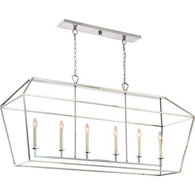 Quoizel Lighting Aviary 6 - Light Island Pendant Light in  Polished Nickel