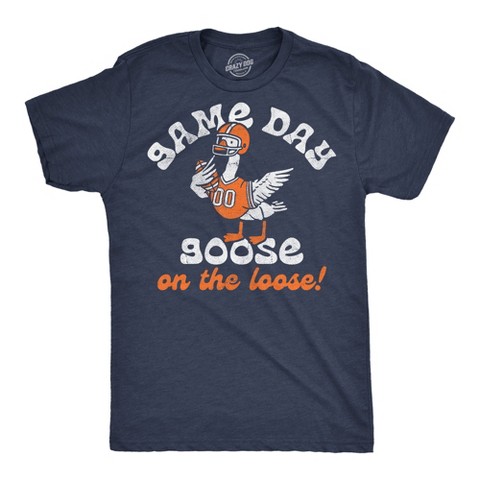 Мужские футболки Crazy Dog T-Shirts, Inc. Mens Funny T Shirts Game Day Goose On The Loose Sarcastic Football Graphic Novelty Tee For Men - Crazy Dog Men's T Shirt For Football Season Navy XL