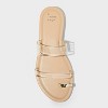 Women's Honey Metal Toe Loop Double Band Slide Sandals with Memory Foam Insole - A New Day™ Tan - 3 of 4