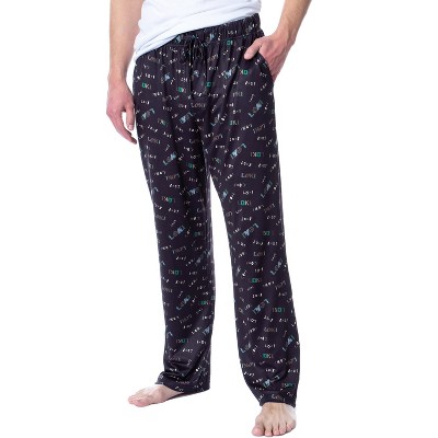Marvel Mens' Loki TV Series Logo  Tossed Print Sleep Pajama Pants Black