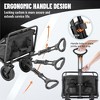 Folding wagon,the combination of 600D Oxford fabric and PVC material allows this folding wagon to support up to 220 lbs,black - 3 of 4