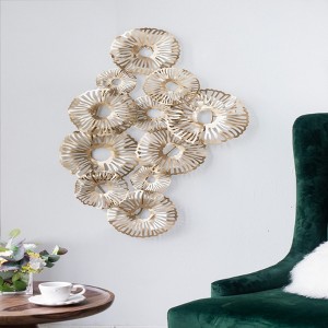 AZL1 Life Concept Wall Art 24x2x42 Gold Iron Coral Inspired Modern Circular Design Canvas for Office Sunroom Living Room, Gold, 40.9"*3"*25.6" - 1 of 4