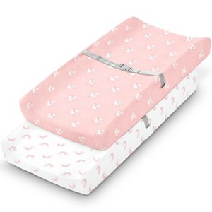 LISM 2-Pack 100% Cotton Changing Pad Covers Diaper Changing Pad Sheets - 1 of 4