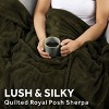 Sunbeam 50" x 60" Quilted Nordic Velvet Reverse Shearling Heated Throw Electric Blanket Olive: Lightweight, Machine Washable - 4 of 4