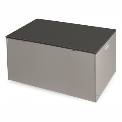 Light Gray and Dark Gray Woodgrain Toy Storage Bench