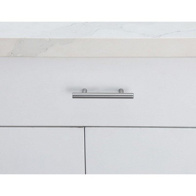 Brushed Nickel Modern Bar Pull with Mounting Hardware