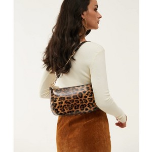 Leopard 90s Women Shoulder Bag Glossy Vegan Leather Crossbody Bag Clutch Purse (Brown Leopard) - 1 of 4