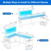 L Shaped Computer Gaming Desk,67" Reversible Large L-Shaped Desk with LED Lights - 2 of 4