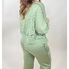 Women's Washed Lace Trim Cardigan - Oddi - 3 of 3