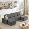 Modular Sectional Sofa, U/L-Shaped Couch w/ Removable Cover, Modern Convertible Deep Seat Sofa, Comfy Cloud Sleeper Sofa Couch for Living Room&Office - 4 of 4