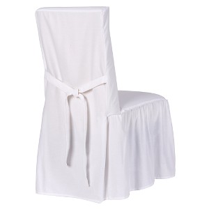 White Cotton Duck Dining Chair Slipcover - Simply Shabby Chic