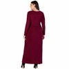 Plus Size Long Sleeve V-Neck Side Slit Maxi Dress - 24seven Comfort Apparel™ - 3 of 4