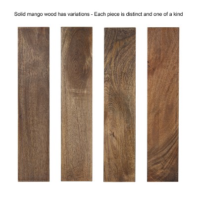 Natural Mango Wood Square Wall Mirror, 26 x 26