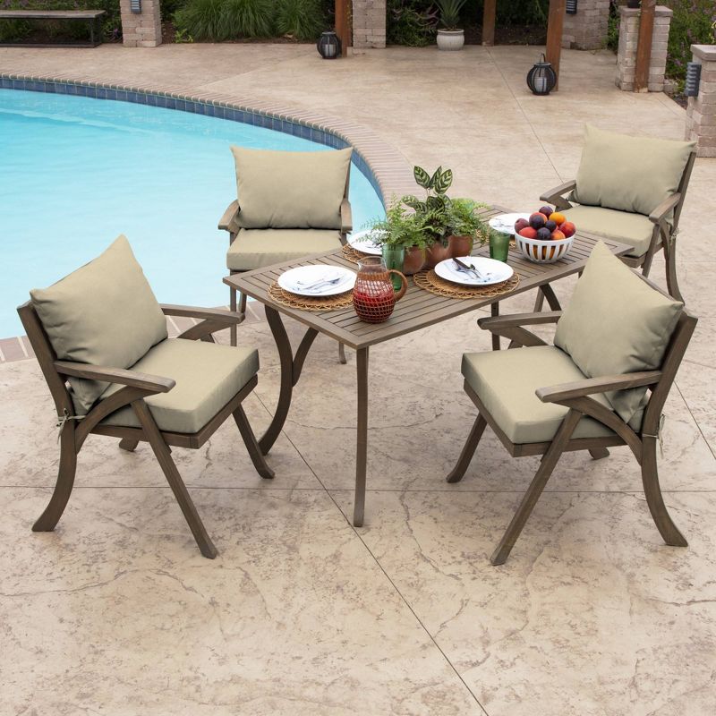 Arden 24"x17" Outdoor Dining Chair Cushion Set, 4 of 6