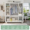 Buenhomino White Freestanding Modular Wardrobe Combo Armoires Closet,DIY Closet System with Wood Storage Drawers and Hanging Rods - 4 of 4