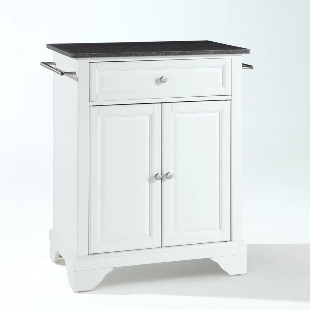 Photos - Kitchen System Crosley Lafayette Black Granite Top Portable Kitchen Island/Cart White  