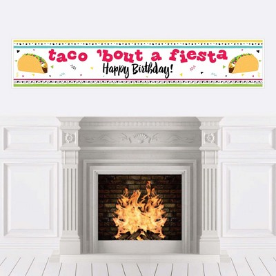Big Dot of Happiness Taco ‘Bout Fun Mexican Fiesta Happy Birthday Decorations Party Banner 