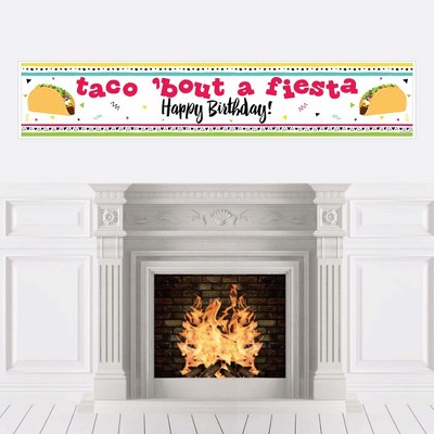 Big Dot of Happiness Taco 'Bout Fun - Mexican Fiesta Happy Birthday Decorations Party Banner