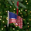 Northlight 3.25" Silver Plated American Flag with European Crystals Christmas Ornament - image 2 of 3