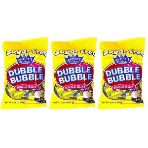 Dubble Bubble Sugar Free Bubble Gum – Classic Pink Twist Wrapped Bubble Gum – 3.25 oz Bags – Available in 1 Pack, 3 Pack, or 12 Pack - 1 of 4