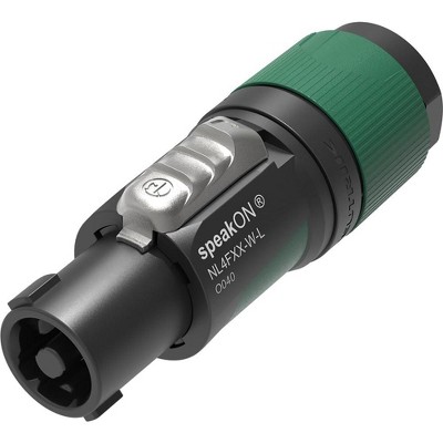 NEUTRIK 4 pole speakON cable connector, screw terminal assembly, chuck type strain relief for cable diameters 10 to 16 mm NL4FXX-W-L