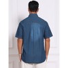 INSPIRE CHIC Men's Denim Chest Pockets Western Retro Short Sleeve Shirts - 3 of 4