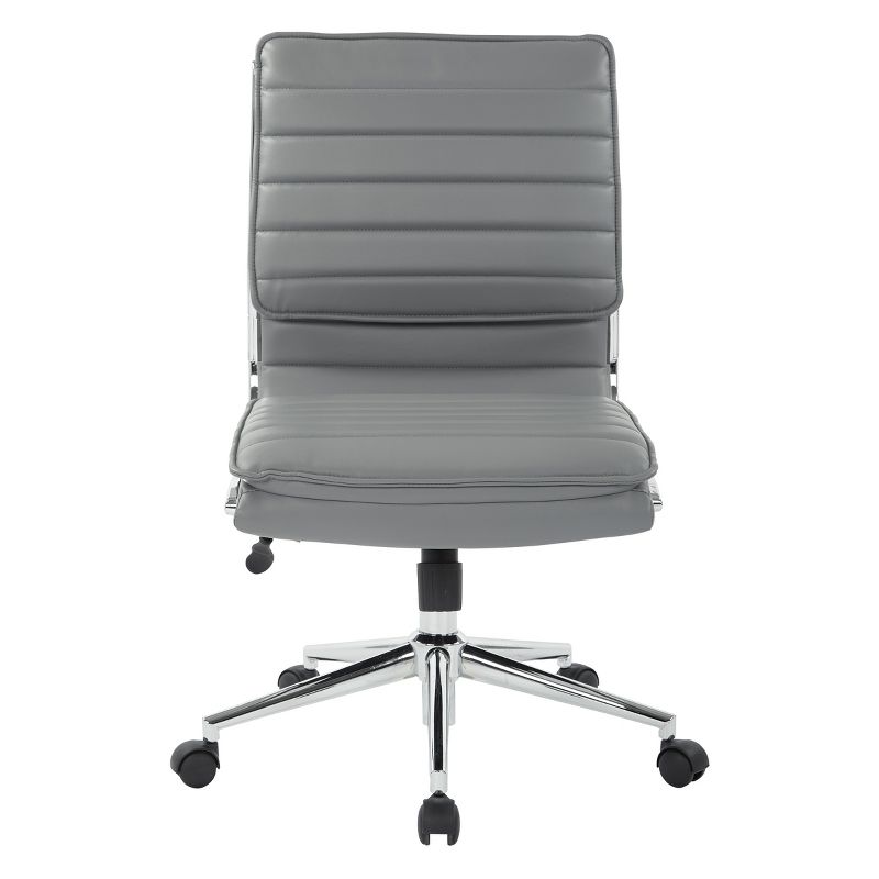 Armless Mid Back Manager's Faux Leather Chair with Chrome Base - OSP Designs, 3 of 8