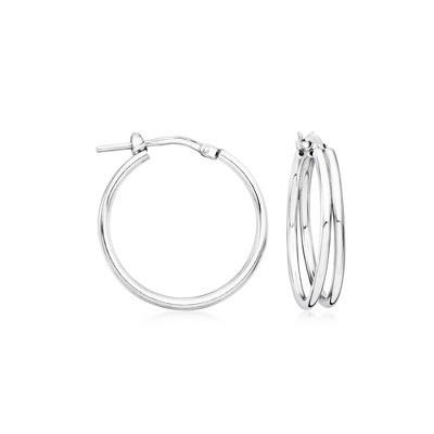 Ross-Simons Italian Sterling Silver Split 2-Row Hoop Earrings