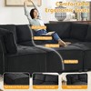 U-Shaped Sectional Sofas with Reversible Chaise, Luxurious Corduroy Upholstery, Deep Seat Comfort & Durable Support Perfect for Living Room - 4 of 4