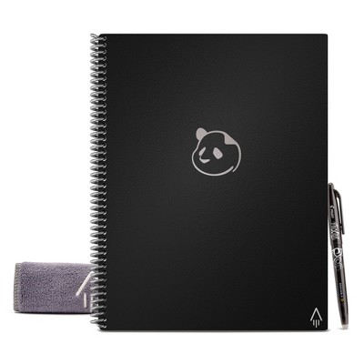 Undated Panda Planner Smart Reusable Notebook Daily/Weekly/Monthly 8.5"x11" Letter Size Eco-friendly Black - Rocketbook