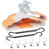 VECELO 25/50 pk Plastic Hanger 360º Swivel Hook Non Slip Coat Hangers with Magic Hangers & Tie Rack - 4 of 4