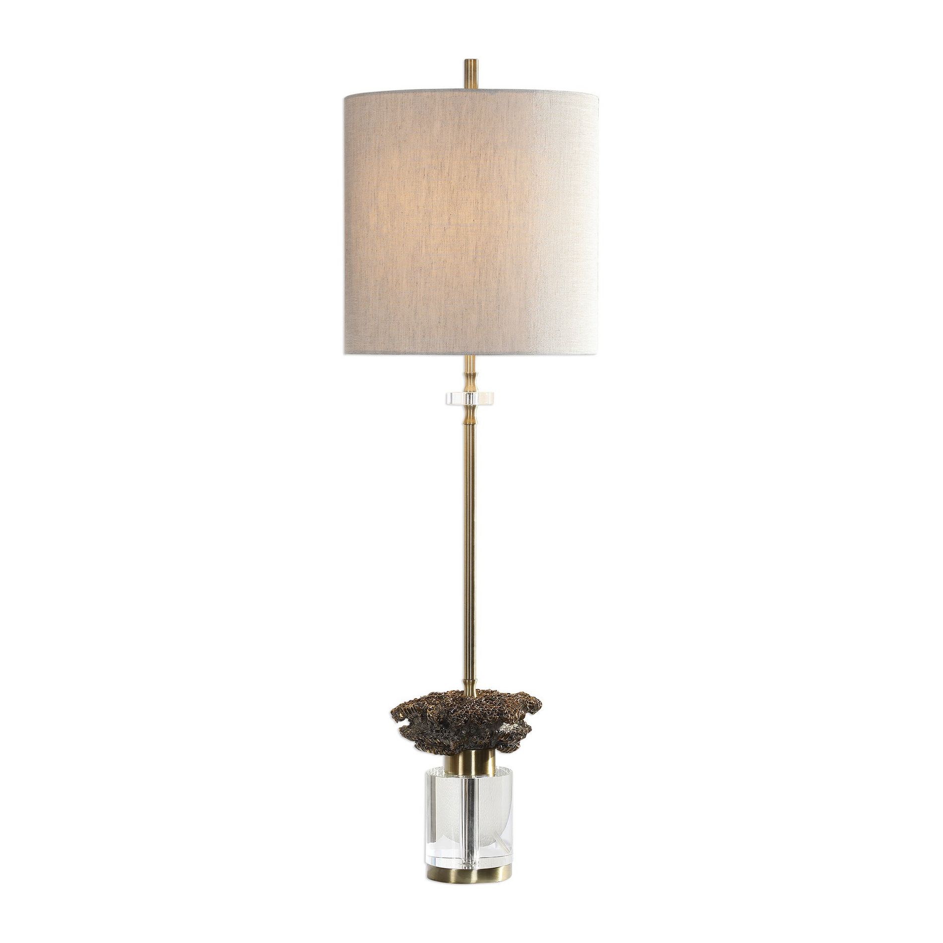 Uttermost Kiota Wasp’s Nest Buffet Lamp – 33” Tall Steel, Resin & Crystal Accent Light