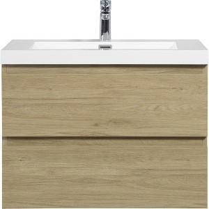 Chery Life 29.5" W Floating Bathroom Vanity with Sink, Modern Wall-Mounted Bathroom Storage Vanity Cabinet with Resin Top Basin & Soft Close Drawers - 1 of 4