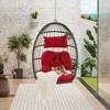 Infurnic Patio Swings, Hammock Hanging Swinging Chair with Seat Cushions, Outdoor Swing Egg Chair for Balcony Backyard Garden, Red, 28.5"*28.7"*40.6" - 3 of 4
