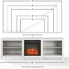 HomeStock 11 in. Freestanding Wood Smart Electric Fireplace TV Stand in White with smart temperature control - 3 of 4