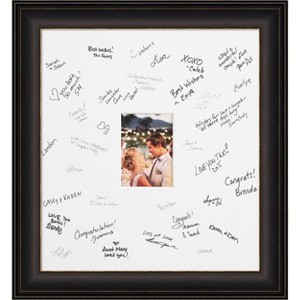 Trio Signature Mat Picture Frame – Guest Book Alternative for Weddings, Graduations, or Retirement – Autograph Photo Mat for Signature Board - 1 of 4