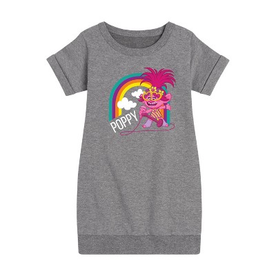 - Trolls - Poppy Singing Graphic Short Sleeve Fleece Dress